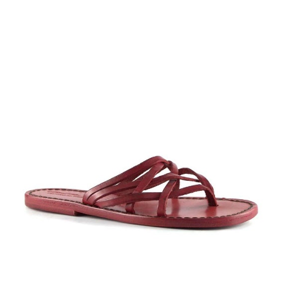 Gianluca Women's Leather Slide Sandals - Handmade In Italy, Vegetable Tanned, Leather Sole - View #9
