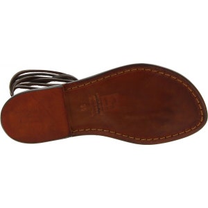 Gianluca Handmade Brown Leather Women's Sandals – Made In Italy, Vegetable Tanned, Leather Sole - View #2