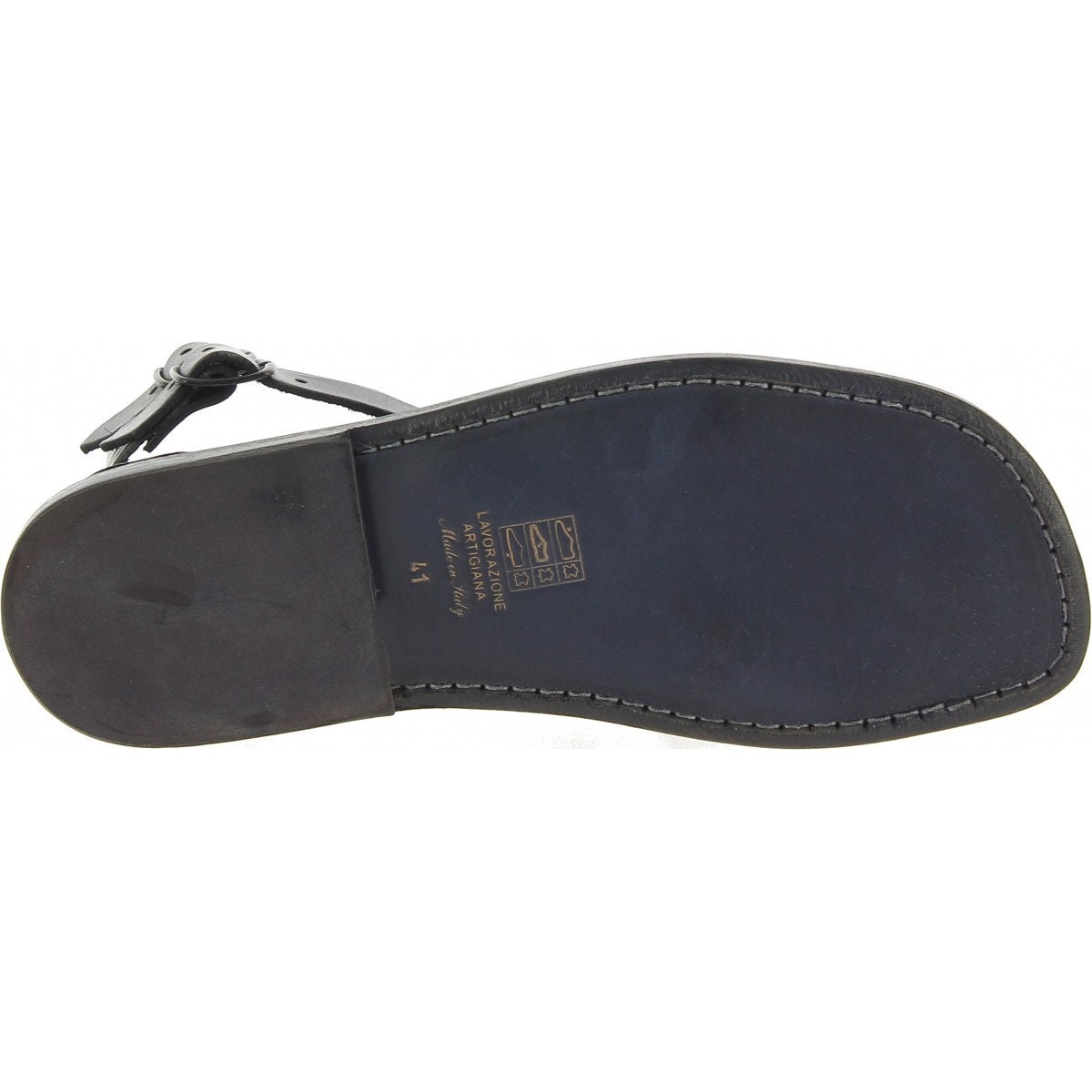 LAVORAZIONE ARTIGIANA Black Men’s Sandals Amazon.com: Gianluca - Handmade Men main image 4