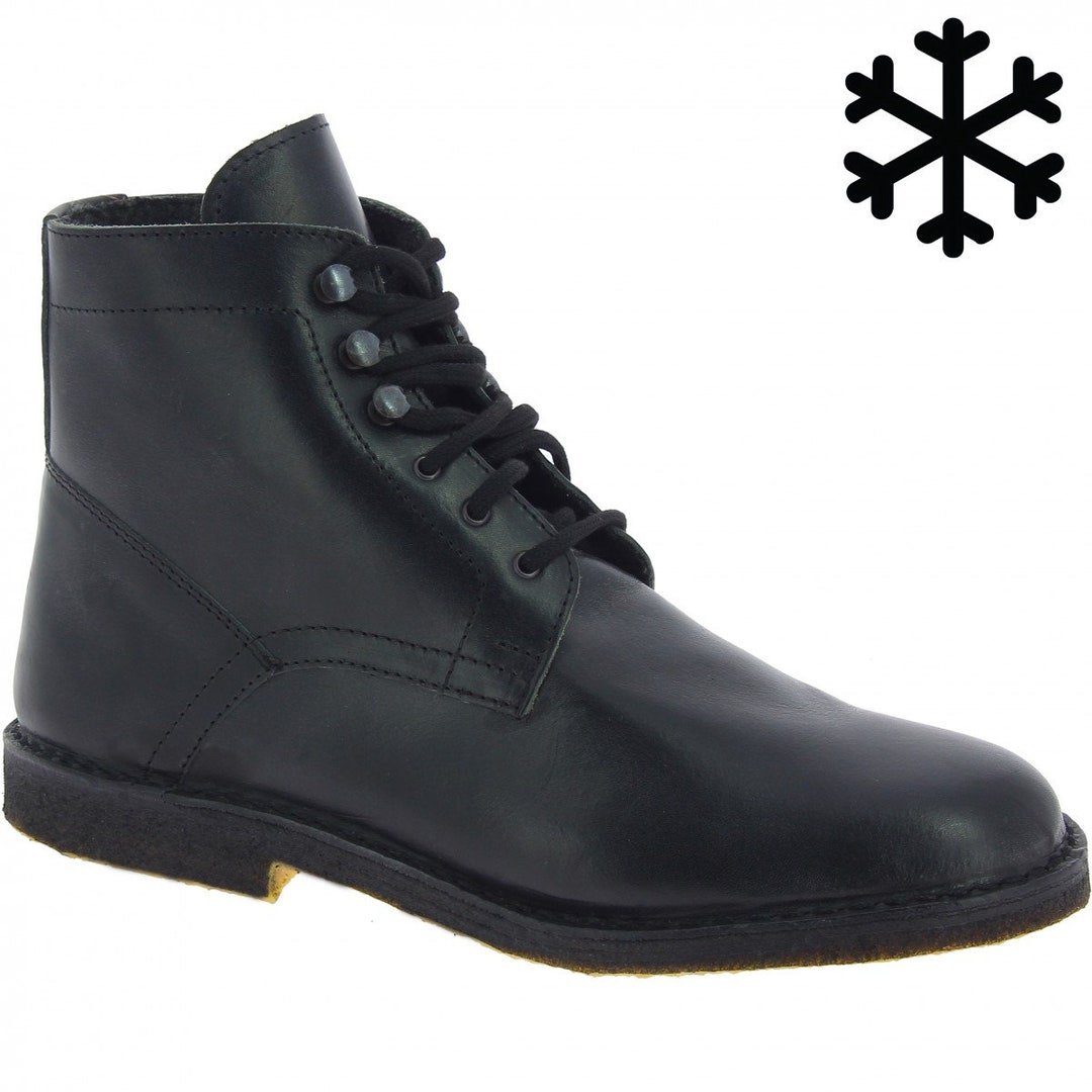 mens black leather sneaker boots