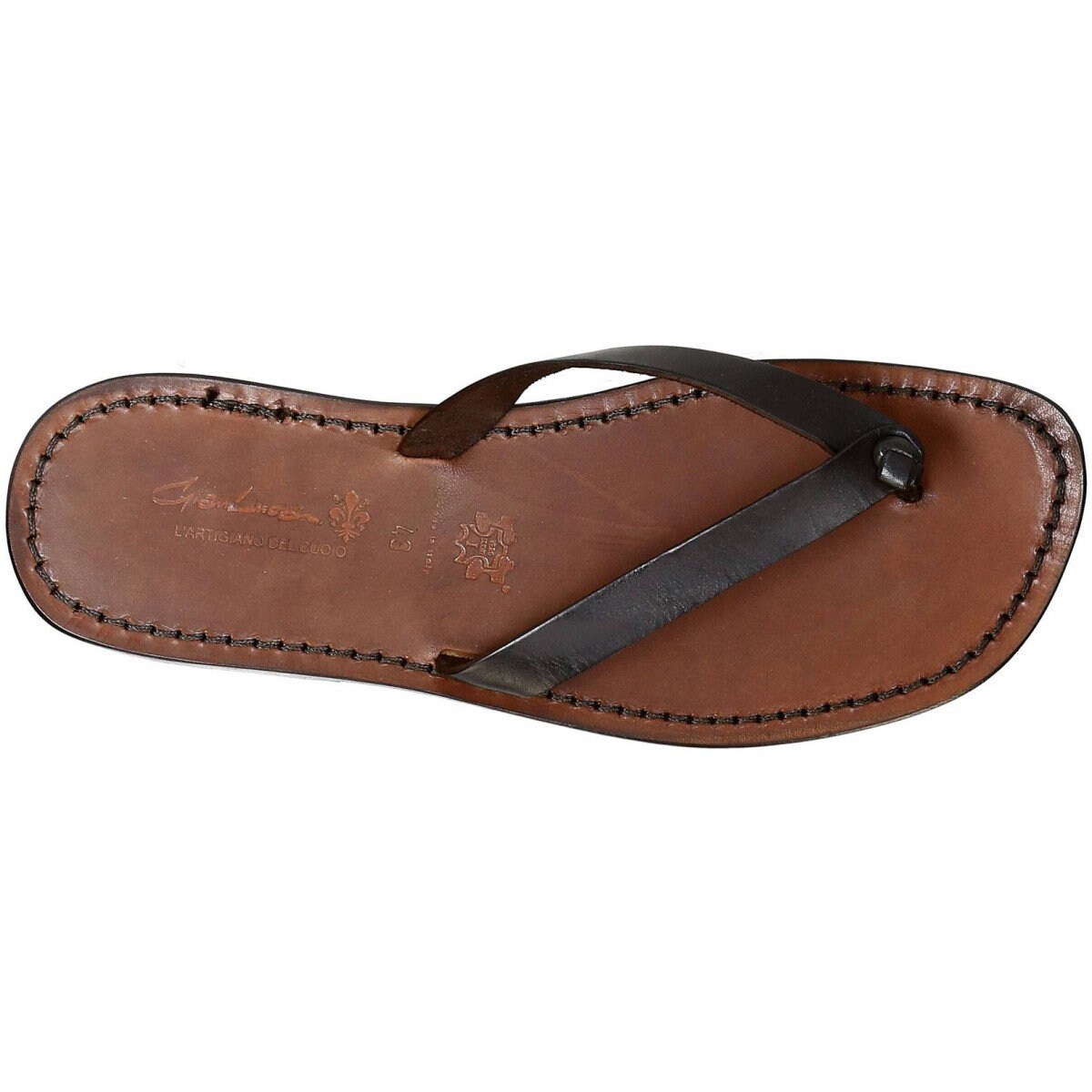 CUVX Men\'s Leather Thong Sandals - Brown Footbed with Interchangeable Straps Amazon.com | Qwave Mens Flip Flops Thong Sandals, Classic  main image 4