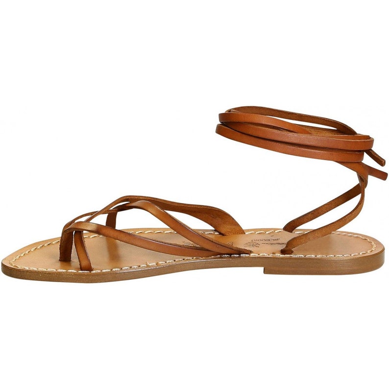 Women's vintage cuir strappy leather sandals handmade in Italy Gianluca L'artigiano del cuoio image 5