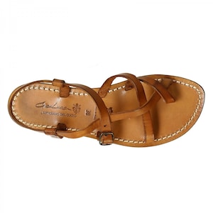 Handmade in Italy womens slave sandals in vintage cuir leather Gianluca L'artigiano del cuoio image 7