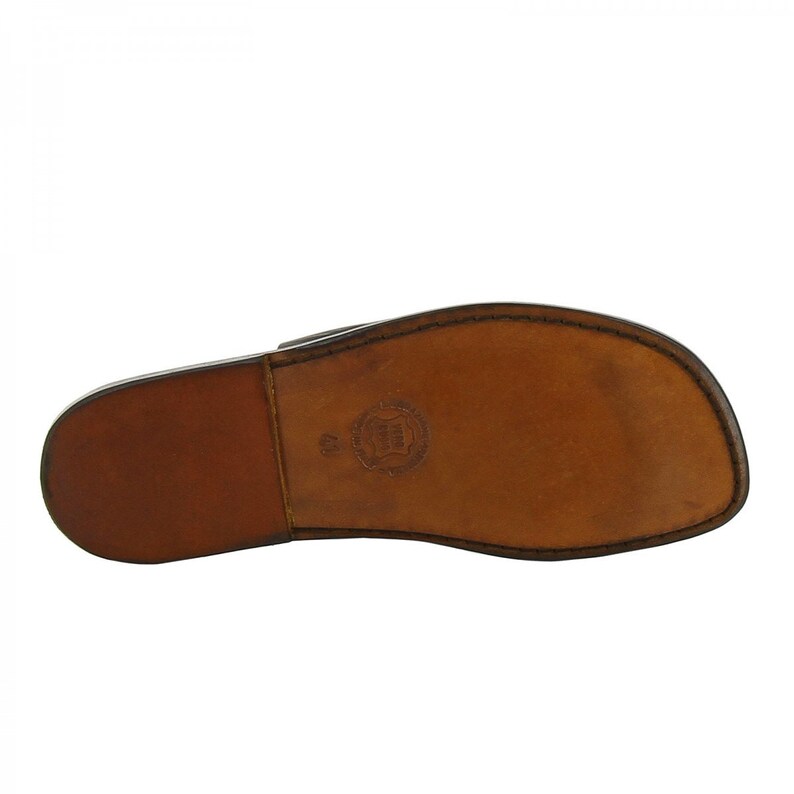 Gianluca Women's Brown Leather Thong Sandals - Handmade In Italy, Genuine Leather, Double Ankle Strap