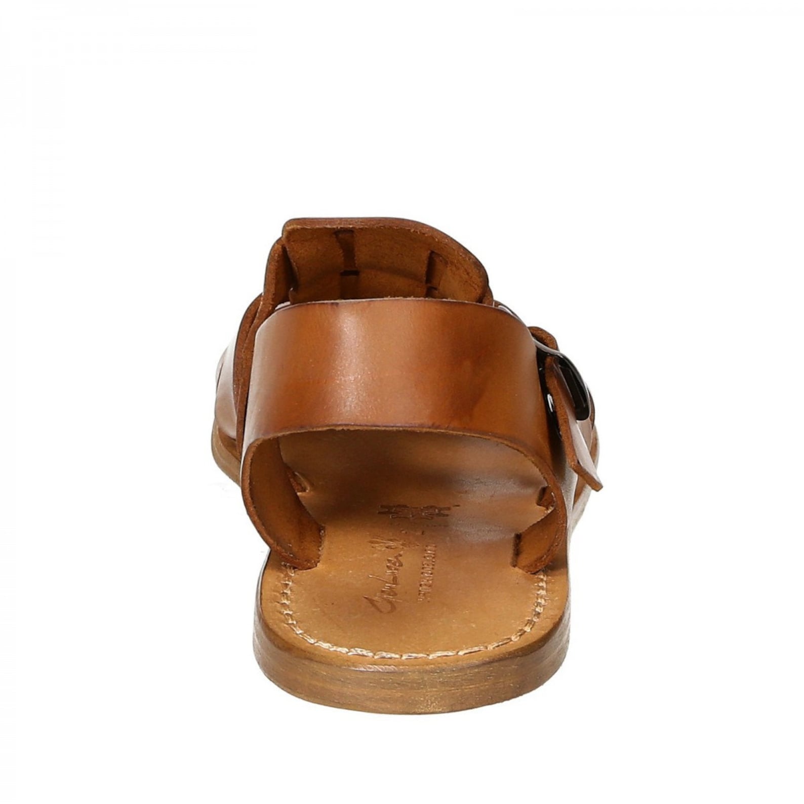 Sandale cuir unisexe orange – sandale artisanale homme élégante et confortable main image 1