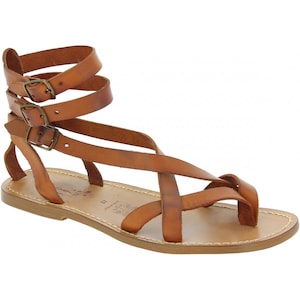Light brown men's gladiator sandals Handmade in Italy | Gianluca - L'artigiano del cuoio