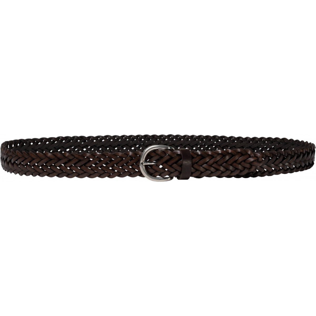 Hand Woven Women's Belt in Dark Brown Leather - Artigiani