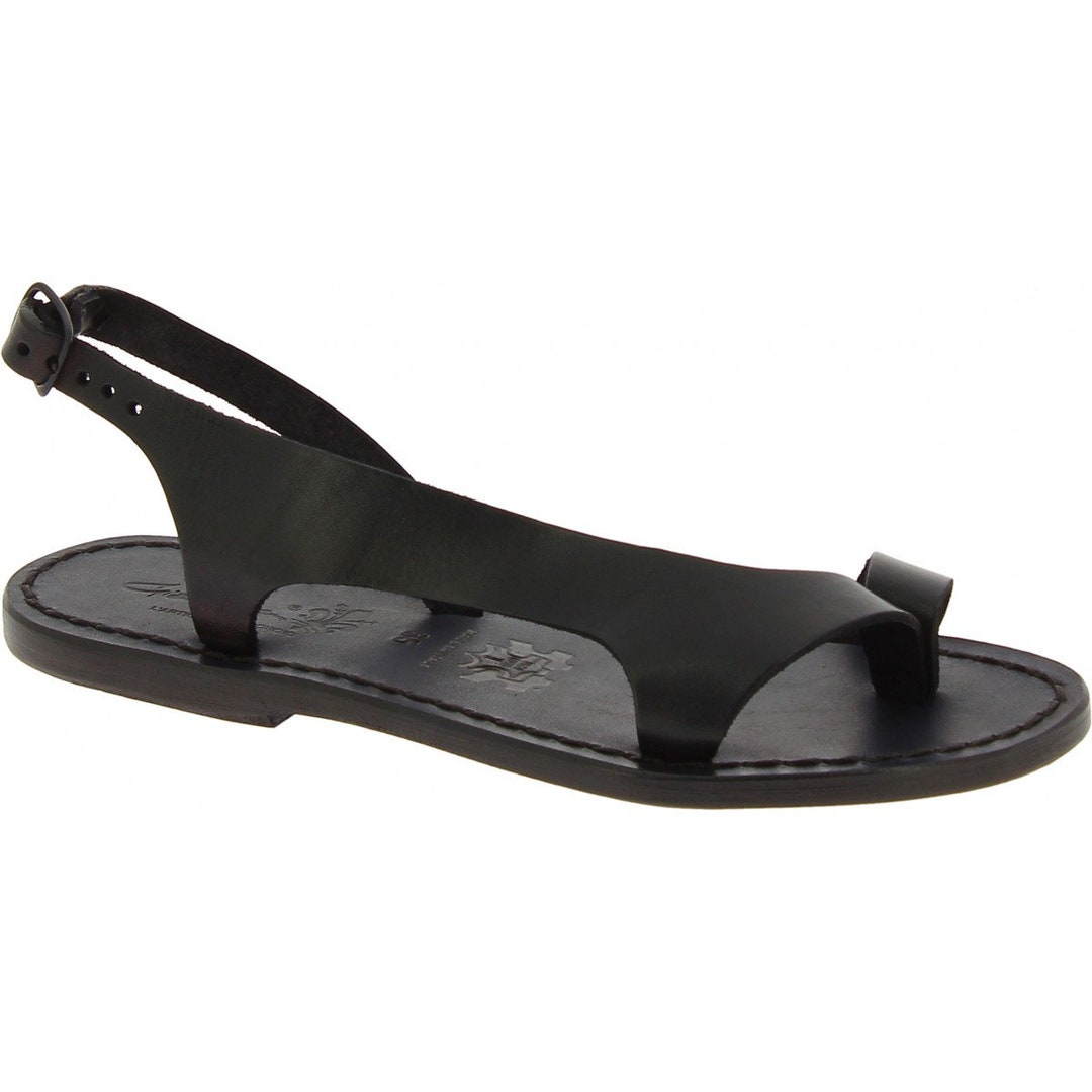 Black Leather Thong Sandals for Women Handmade in Italy Gianluca L'artigiano Del Cuoio - Etsy