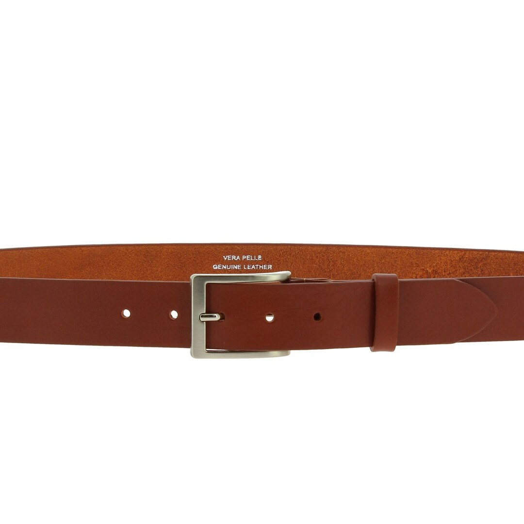 Vegetable Tanned Leather Belt With Classic Metal Buckle Artigiani Del ...