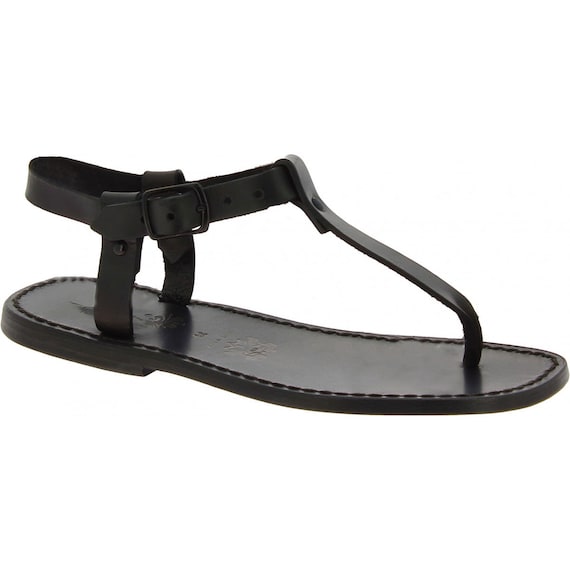 Men\'s Black Leather Thong Sandals Black Leather Thong Sandals – Lightweight Grip | KC main image 3