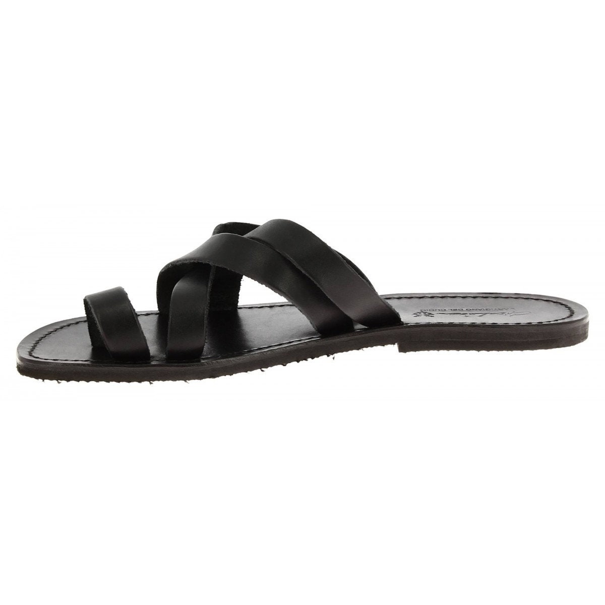 Men's Black Leather Thong Sandals Handmade in Italy - Etsy