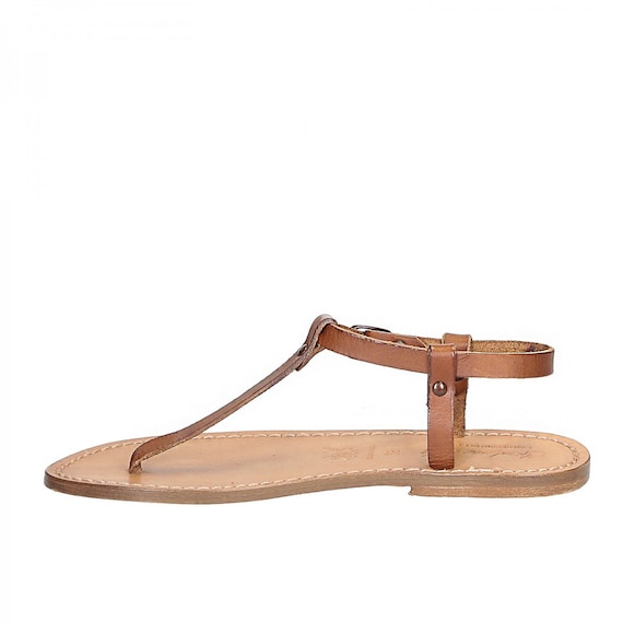 Leather t strap sandals clearance