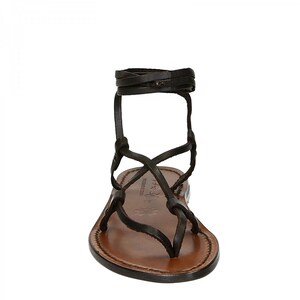 Gianluca Handmade Brown Leather Gladiator Sandals – Italian Crafted, Vegetable Tanned, Leather Sole - View #2