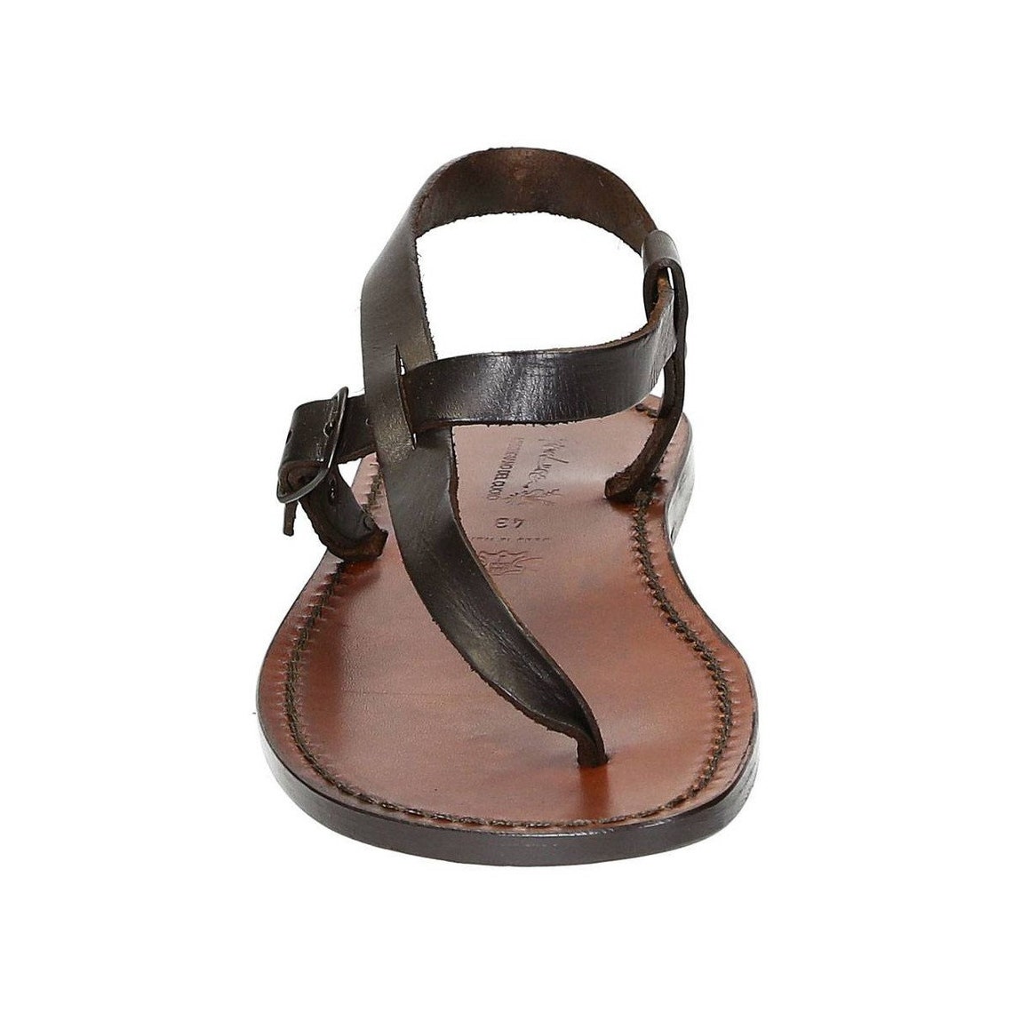 Handmade Brown Leather Thong Sandals for Men Gianluca | Etsy