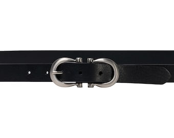 ベルト [MATINKIM]vintage leather belt in black MATIN BUCKLE LEATHER BELT IN BLACK – Matin Kim