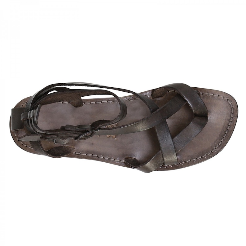 Gianluca Gladiator Sandals For Men - Handmade Italian Calf Leather Roman Sandals (Mud Color) - View #6