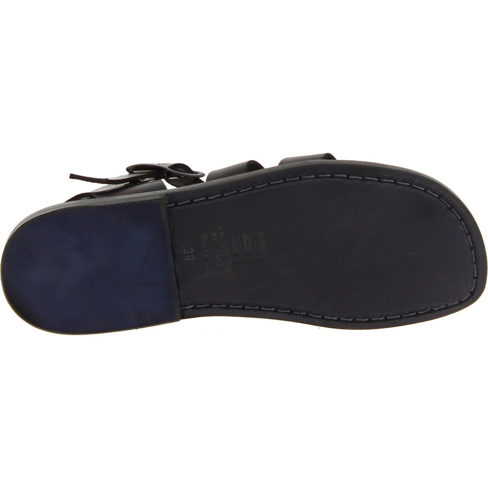 Men's Handmade Italian Leather Fisherman Sandals – Enclosed Back, Black – Sandali 100% Salento