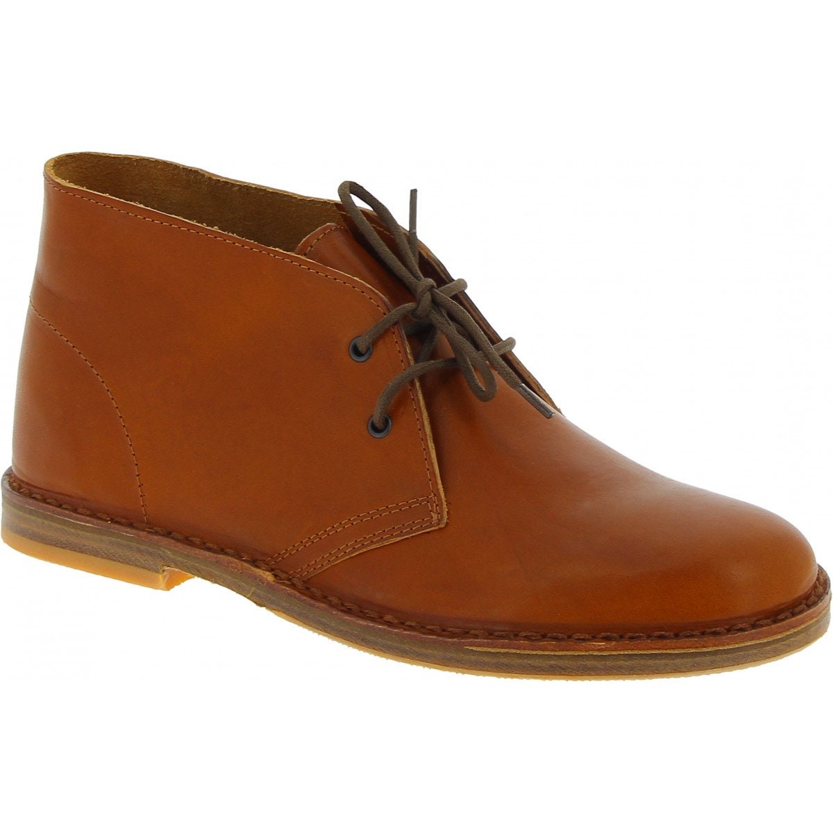A&M Italy Dark Brown Leather women Chukka Boots Men main image 4