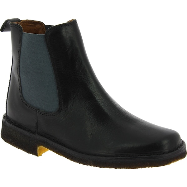 Women's black leather chelsea boot with natural rubber sole | L'artigiano Florence