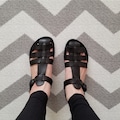 Black flat sandals for women real leather Handmade in Italy | Gianluca - L'artigiano del cuoio