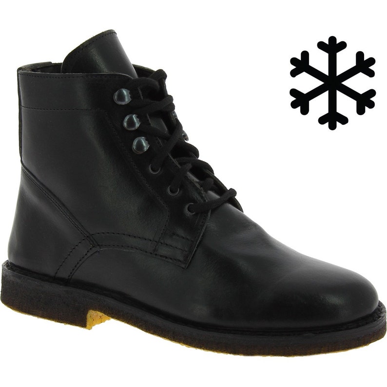 Women's black leather ankle boots with winter lining L'artigiano Florence image 2