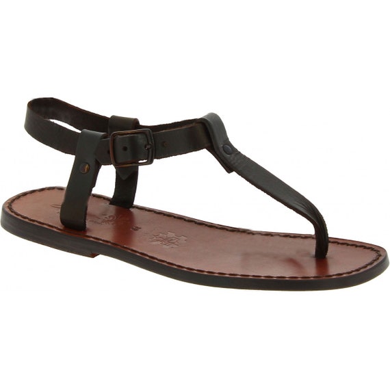 Buy Handmade Men s Brown Leather Thong Sandals Gianluca L