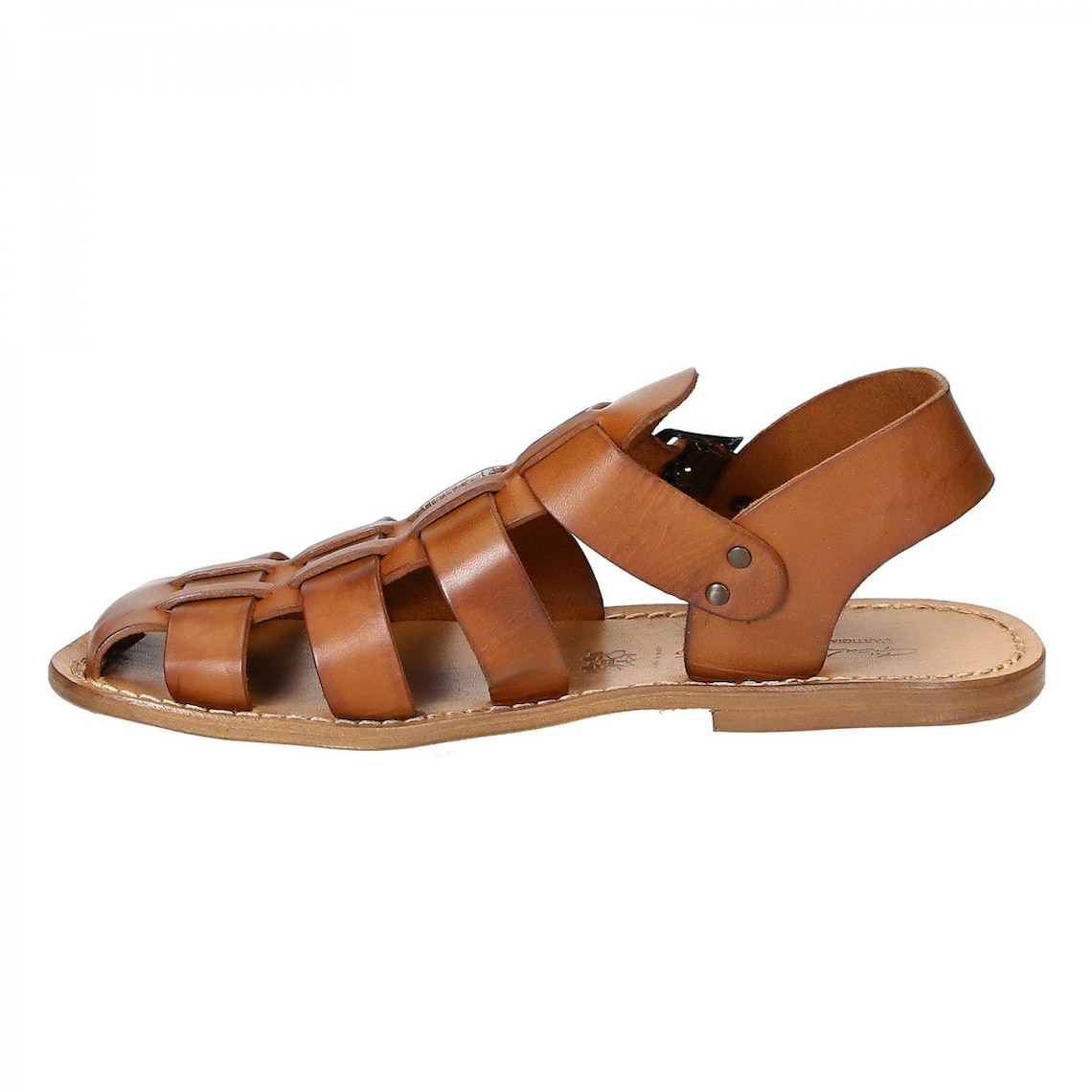 Sandale cuir unisexe orange – sandale artisanale homme élégante et confortable