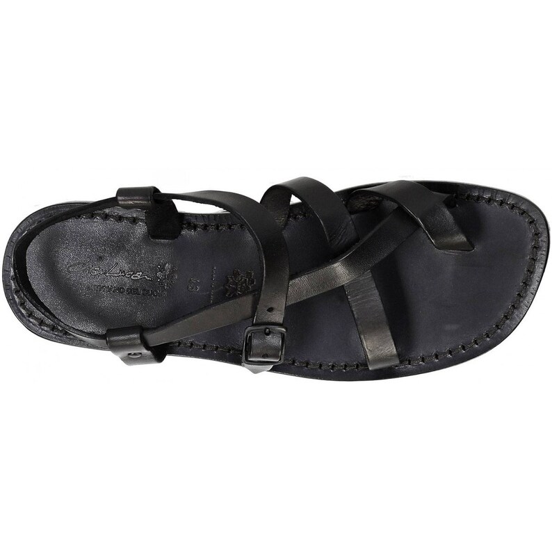 Gladiator Sandals for Men in Black Real Calf Leather Etsy