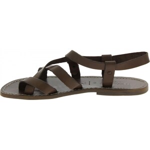 Gianluca Gladiator Sandals For Men - Handmade Italian Calf Leather Roman Sandals (Mud Color) - View #3