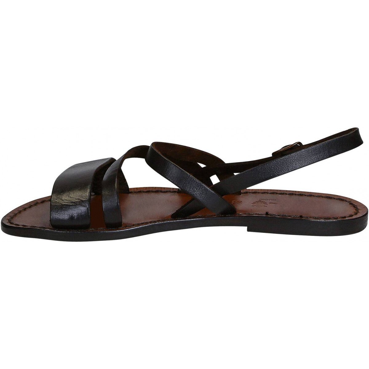 Brown Suede-Leather Flat Sandals main image 1