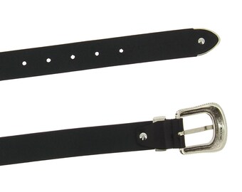 COPY - COPY - OFFICINA Handmade Italian Black Leather Etched Buckle Belt L Italian Leather Belts Handmade in Florence – Leather  main image 2