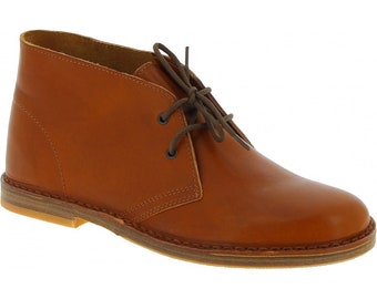 Desert boots homme en cuir marron artisanales fabriqué en Italie | L'artigiano Florence