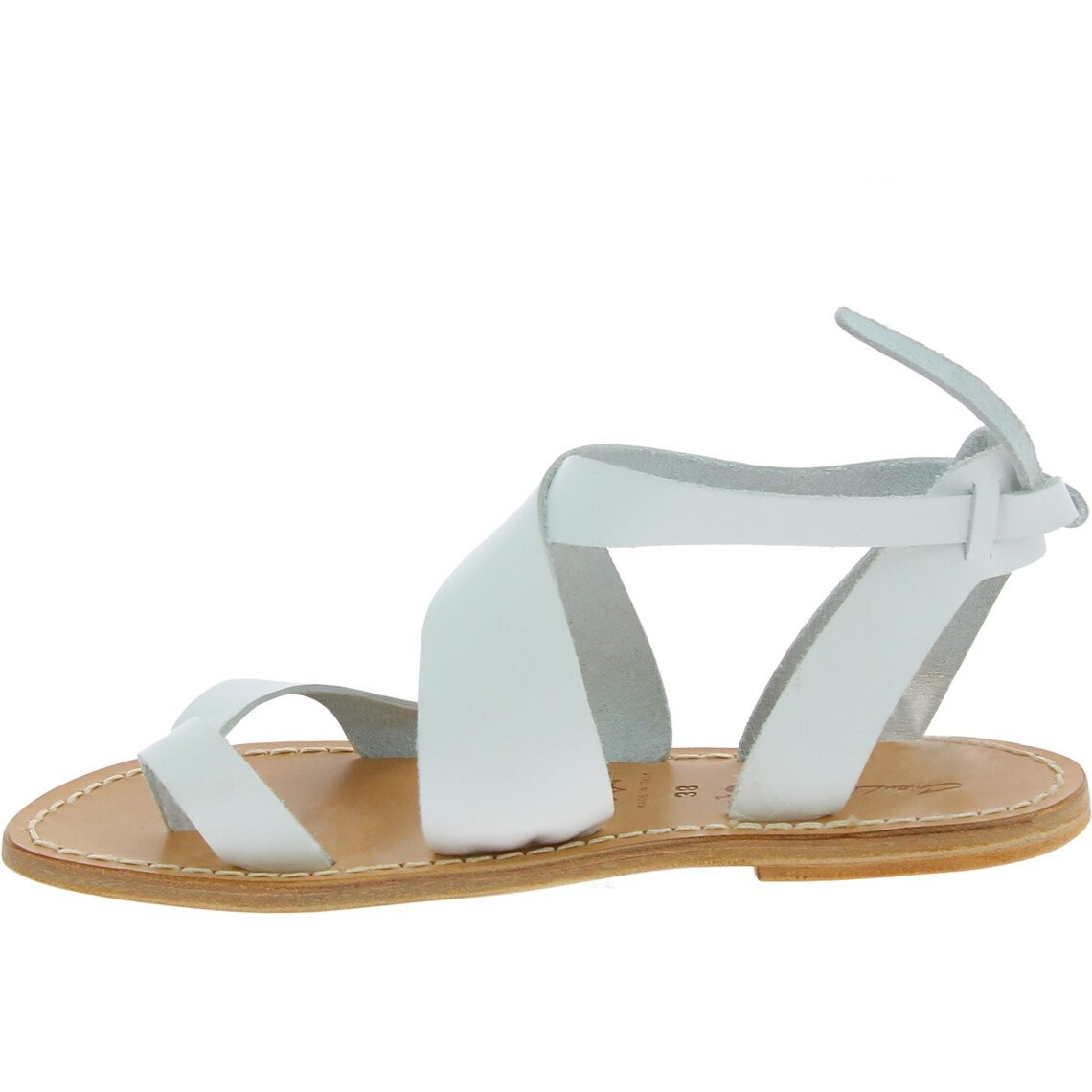 Women's Sandals in White Leather Handmade in Italy Etsy UK