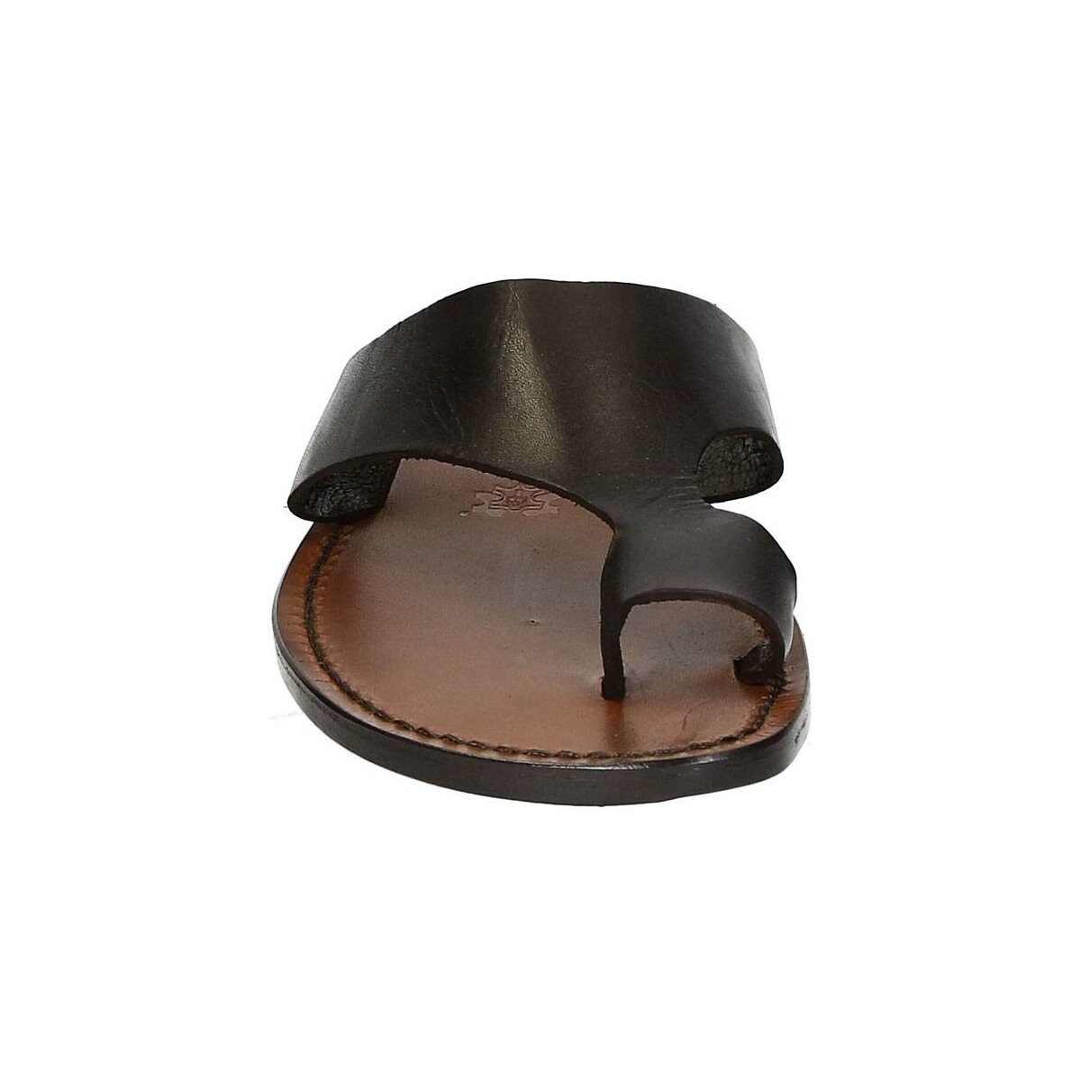 Sandales Salento fait main pour homme marque 100 SALENTO en cuir et cuir marron