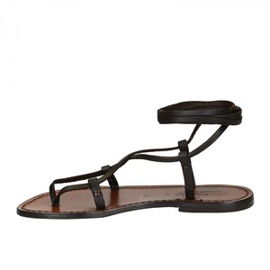 Gianluca Handmade Brown Leather Gladiator Sandals – Italian Crafted, Vegetable Tanned, Leather Sole - View #3