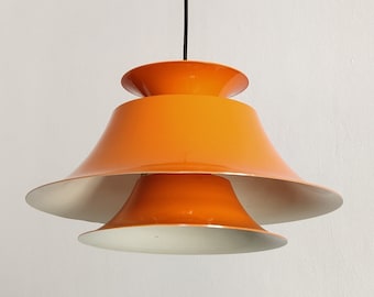 Rare Orange 'Radius' Pendant Light by Erik Balslev, prod. by Fog & Mørup, Denmark 1960s