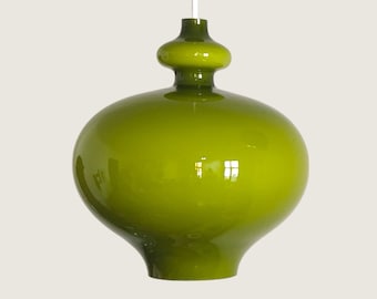 Green Glass Onion Pendant Light by Hans-Agne Jakobsson, prod. by Staff, Germany 1960s