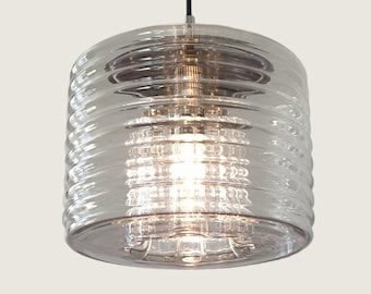 Rare Mid-Century Modern Design Wavy Glass Pendant Lights, prod. by Peill & Putzler, Germany 1970s