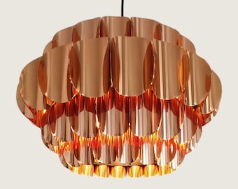 Mid-Century Modern Copper Pendant Light by H. Zender, prod. by Temde, Germany/ Switzerland 1960s
