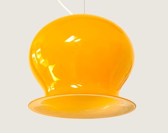 Hängeleuchte aus Muranoglas in Mango-Orange, attr. nach Vistosi, Italien 1970er Jahre