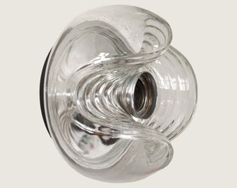 Modernist &#39;Futura&#39; Wall Light, Small Ø22cm Clear Glass/ Chrome Version, prod. by Peill & Putzler, Germany 1970s