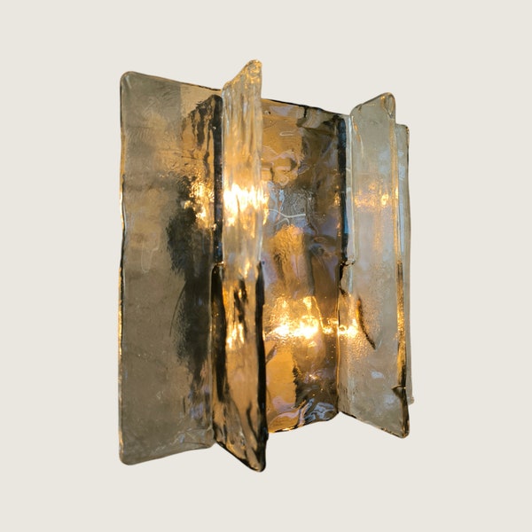 Geometric Murano Glass Sconce by Carlo Nason, prod. by Mazzega, Italy 1970s