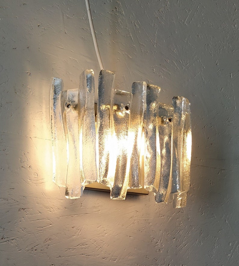 1 of 2 Kalmar High quality new #39;Fuego#39; Murano Austri Max 68% OFF Sconces Clear Glass