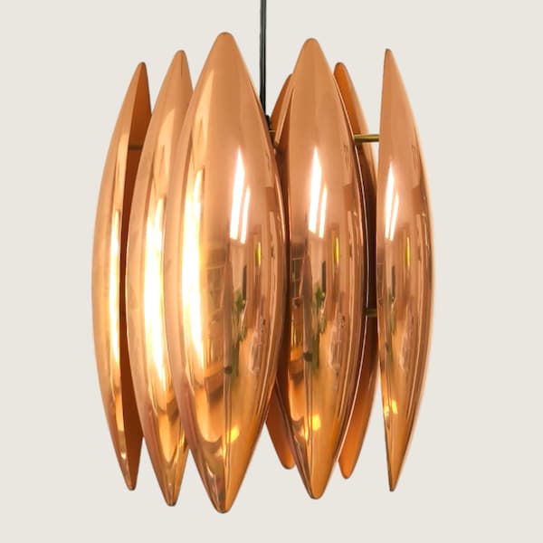 Copper 'Kastor' Suspension Light by Jo Hammerborg, prod. by Fog & Mørup, Denmark 1960s