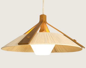 Mid-Century Modern Wood Pendant Light, prod. by Temde, Germany 1960s