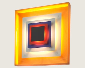 Amazing &#39;Kvadrille&#39; Wall Light by Bent Karlby, prod. by Lyfa, Denmark 1960s