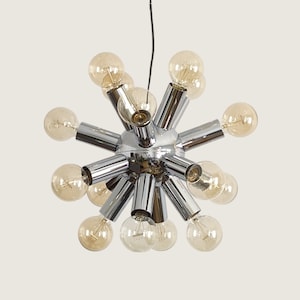 ON HOLD - Space Age Chrome Sputnik Chandelier, Italy 1970s