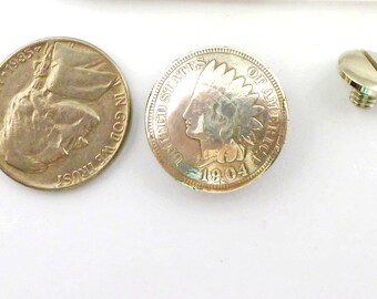 5635-RC Antique Nickel Indian Head Coin Replica Rivet Concho 