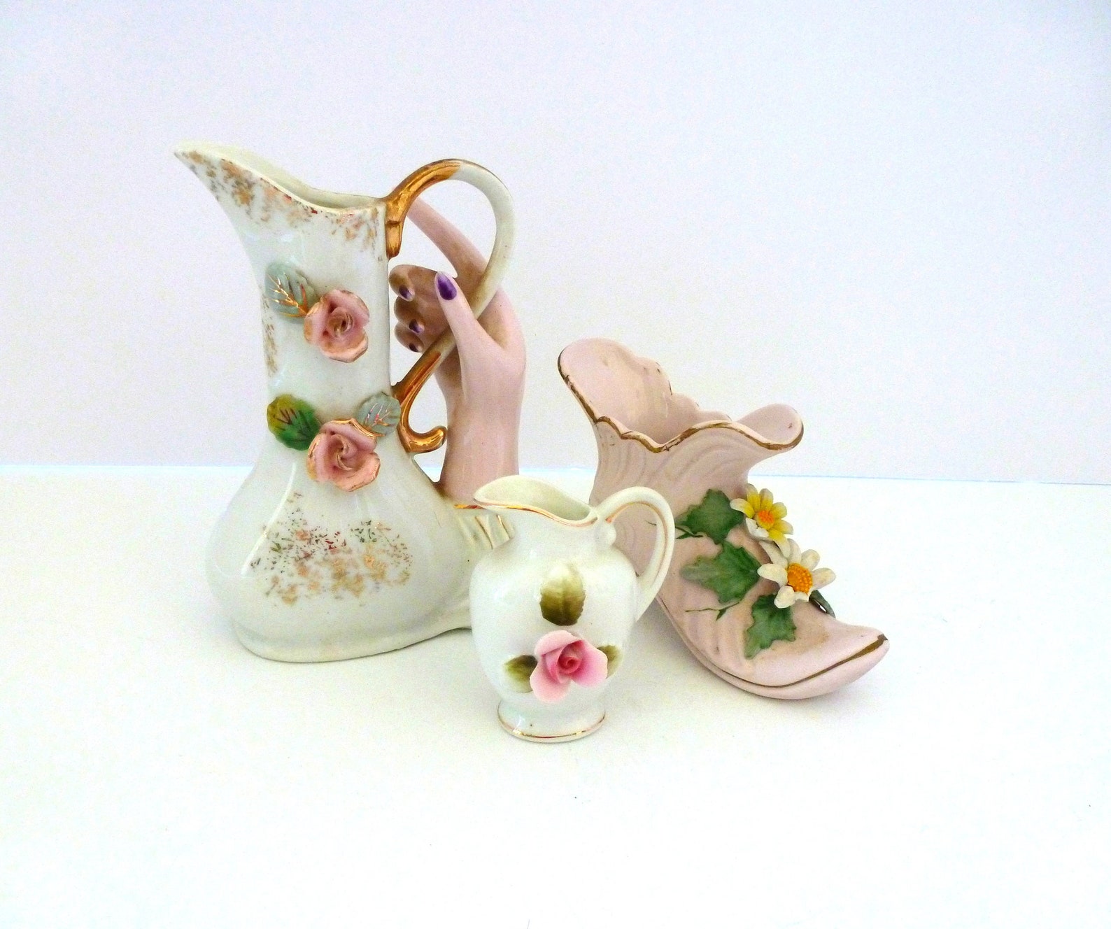 Three Vintage Miniature Pitchers Etsy