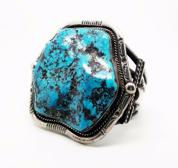 Huge Vintage Turquoise Museum Quality Navajo Cuff 